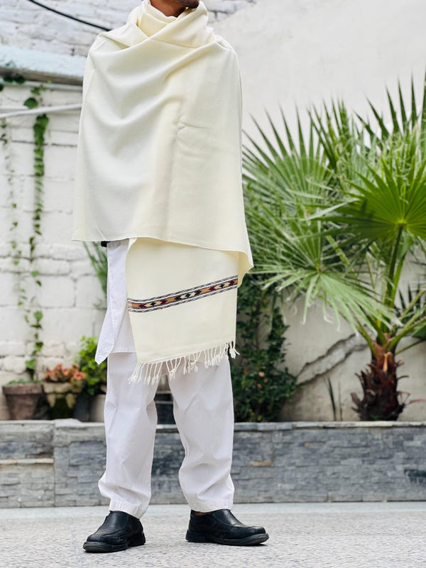 Luxury White Shawl